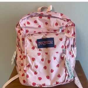 Jansport Pink Strawberry Print Backpack, New